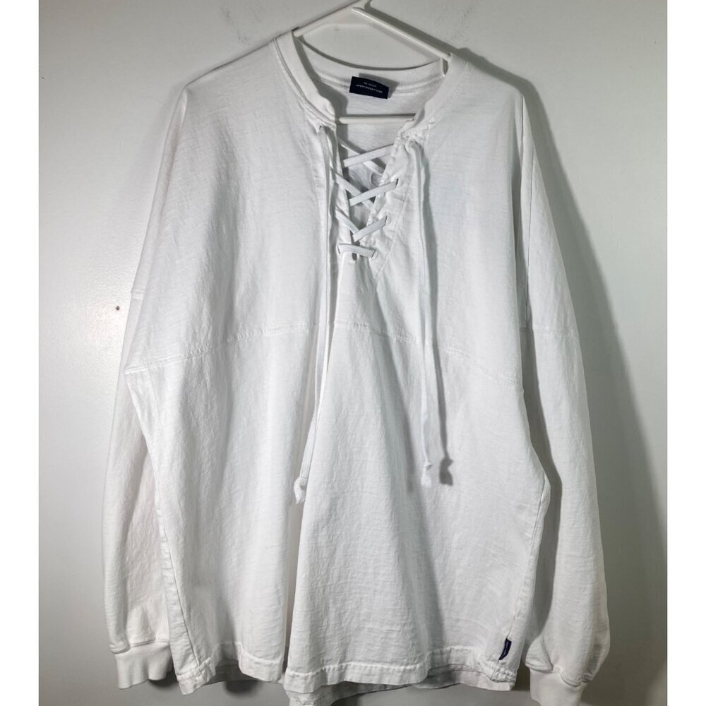 White Lace-Up Jersey Top